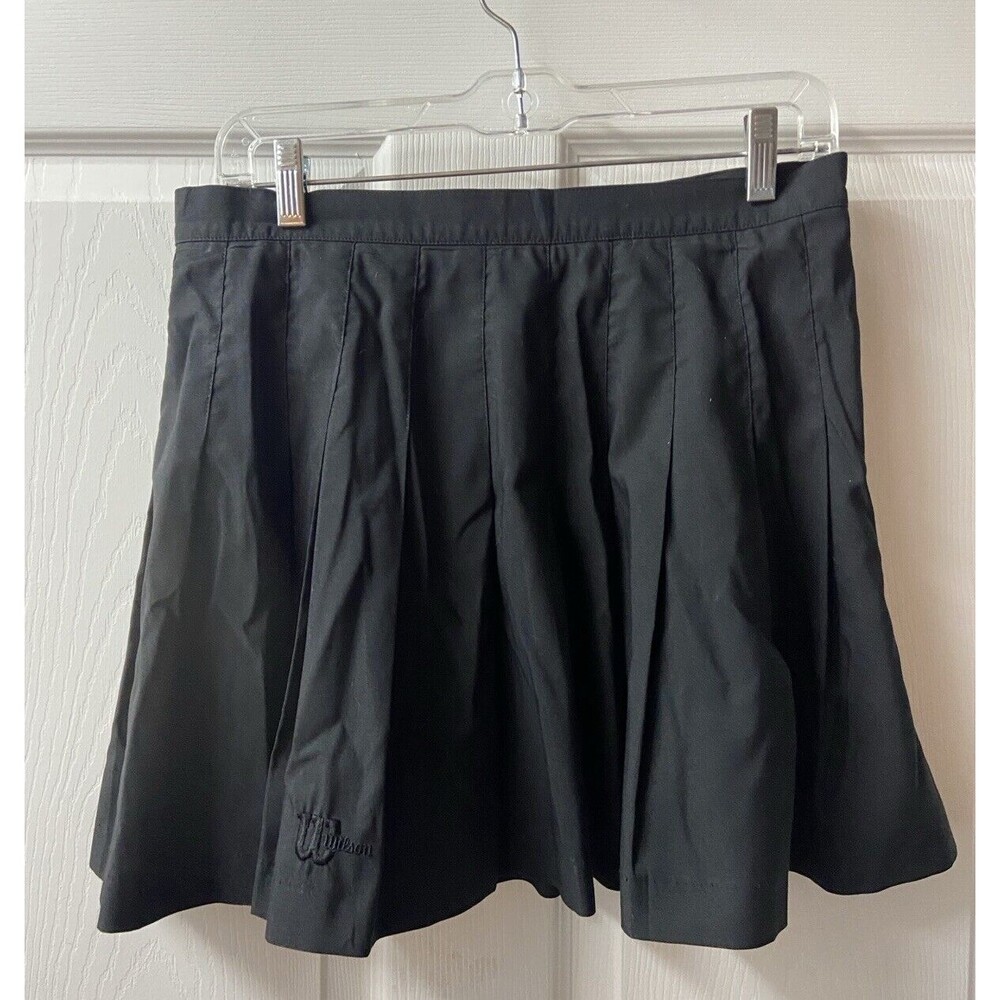 Vintage Wilson Pleated Sport Skirt Womens Size 14 Black Polyester Made in USA